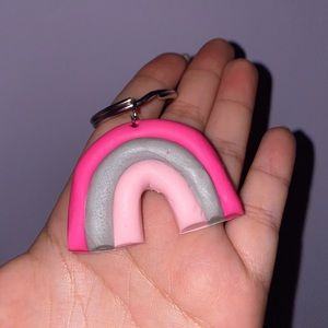 Clay rainbow keychain